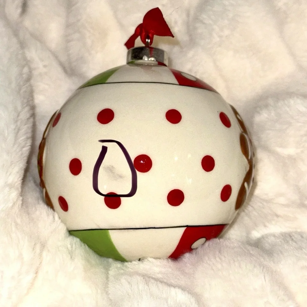 Gingerbread Man Ceramic Christmas Ornament Ball 4